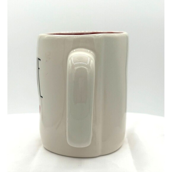 Rae Dunn LOVE Mug Ivory Hearts Valentines Love Artisan Collection Red Glazed New - Picture 2 of 14
